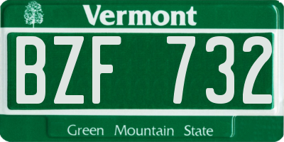 VT license plate BZF732