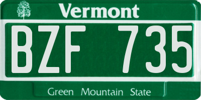 VT license plate BZF735
