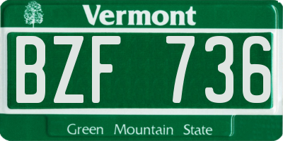 VT license plate BZF736