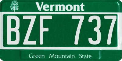 VT license plate BZF737
