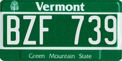 VT license plate BZF739