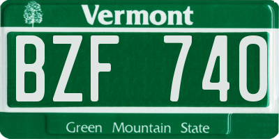VT license plate BZF740
