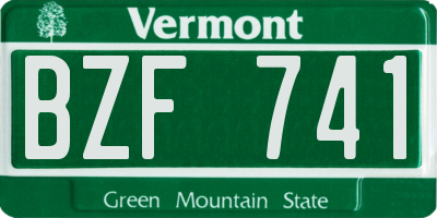 VT license plate BZF741