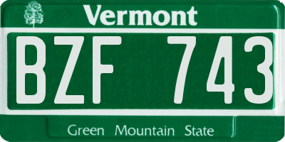 VT license plate BZF743