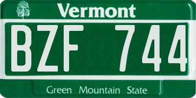 VT license plate BZF744