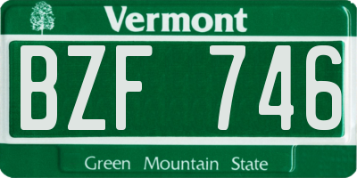 VT license plate BZF746