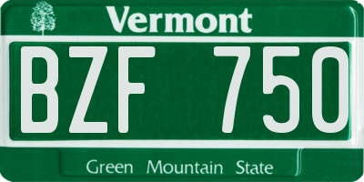 VT license plate BZF750