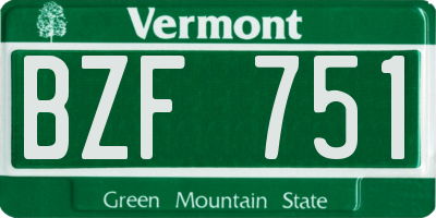 VT license plate BZF751