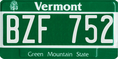 VT license plate BZF752