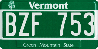 VT license plate BZF753