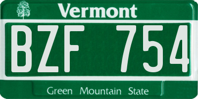 VT license plate BZF754