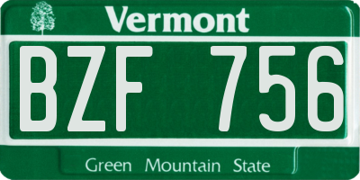 VT license plate BZF756