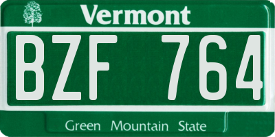 VT license plate BZF764