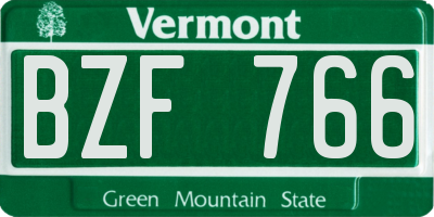 VT license plate BZF766