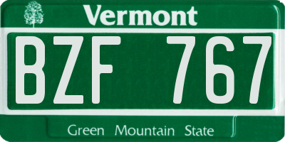 VT license plate BZF767