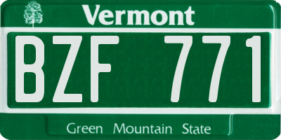 VT license plate BZF771