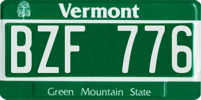 VT license plate BZF776