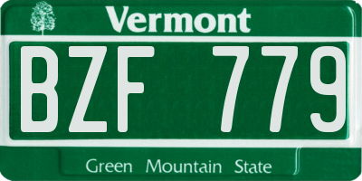 VT license plate BZF779
