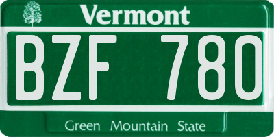 VT license plate BZF780