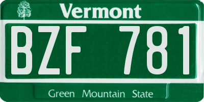 VT license plate BZF781