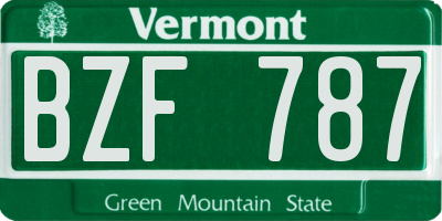 VT license plate BZF787