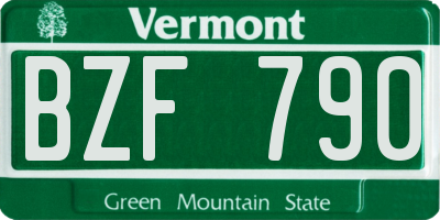 VT license plate BZF790