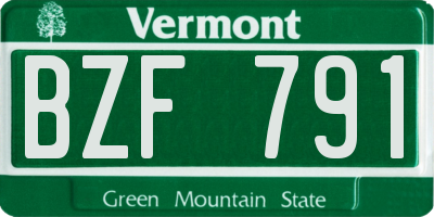 VT license plate BZF791