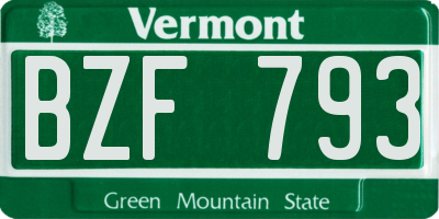 VT license plate BZF793