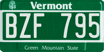VT license plate BZF795