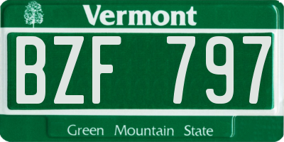 VT license plate BZF797