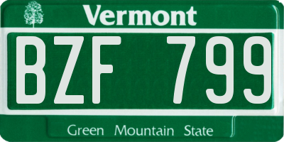 VT license plate BZF799