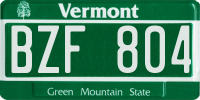VT license plate BZF804