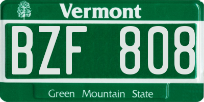 VT license plate BZF808