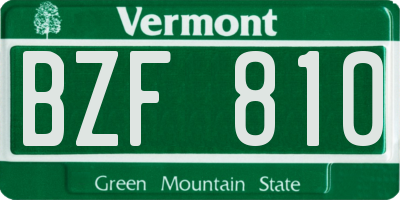 VT license plate BZF810