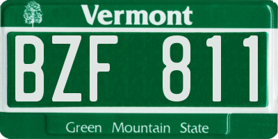 VT license plate BZF811