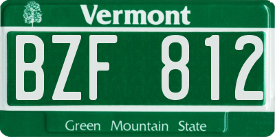 VT license plate BZF812