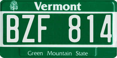 VT license plate BZF814