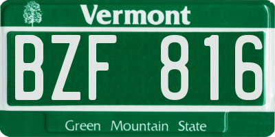 VT license plate BZF816