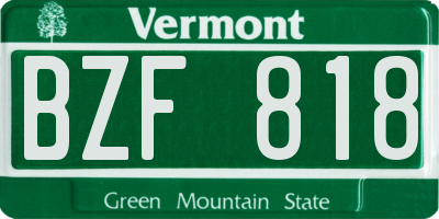 VT license plate BZF818