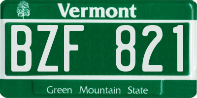 VT license plate BZF821