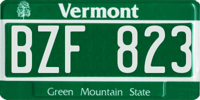 VT license plate BZF823