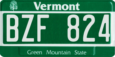 VT license plate BZF824