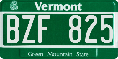 VT license plate BZF825