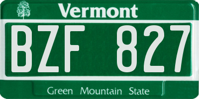 VT license plate BZF827