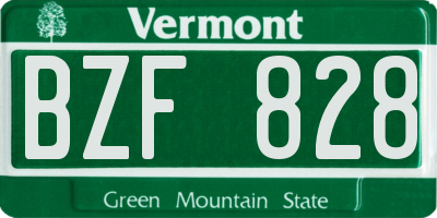 VT license plate BZF828