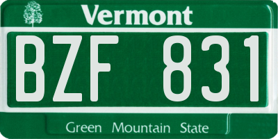 VT license plate BZF831