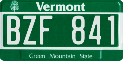 VT license plate BZF841