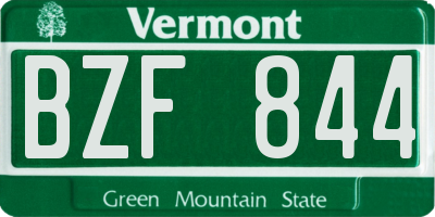 VT license plate BZF844
