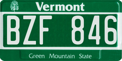 VT license plate BZF846