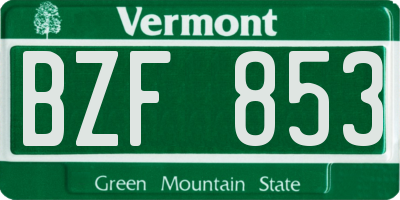 VT license plate BZF853
